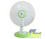 พัดลมพลังงานแสงอาทิตย์ DC Solar Fan 12V 16นิ้ว สีเขียว ใบกึ่งใส